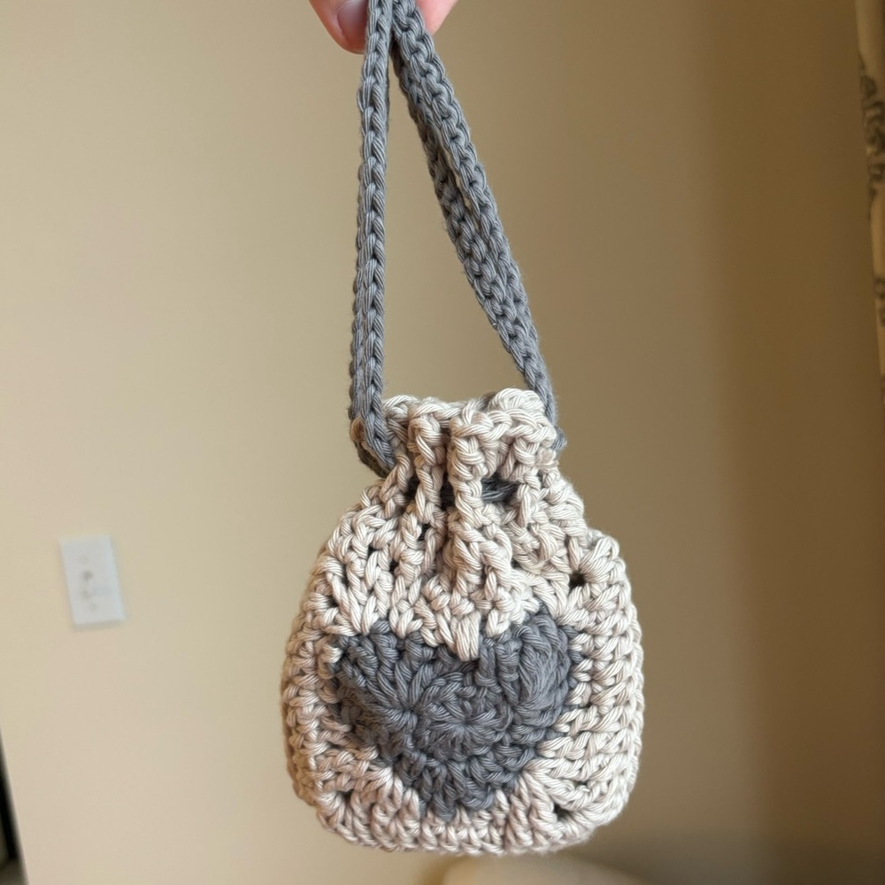 Handmade Crochet “Granny Square” Drawstring Bag (💸 Bundle Crochet to Save!) - Picture 8 of 8